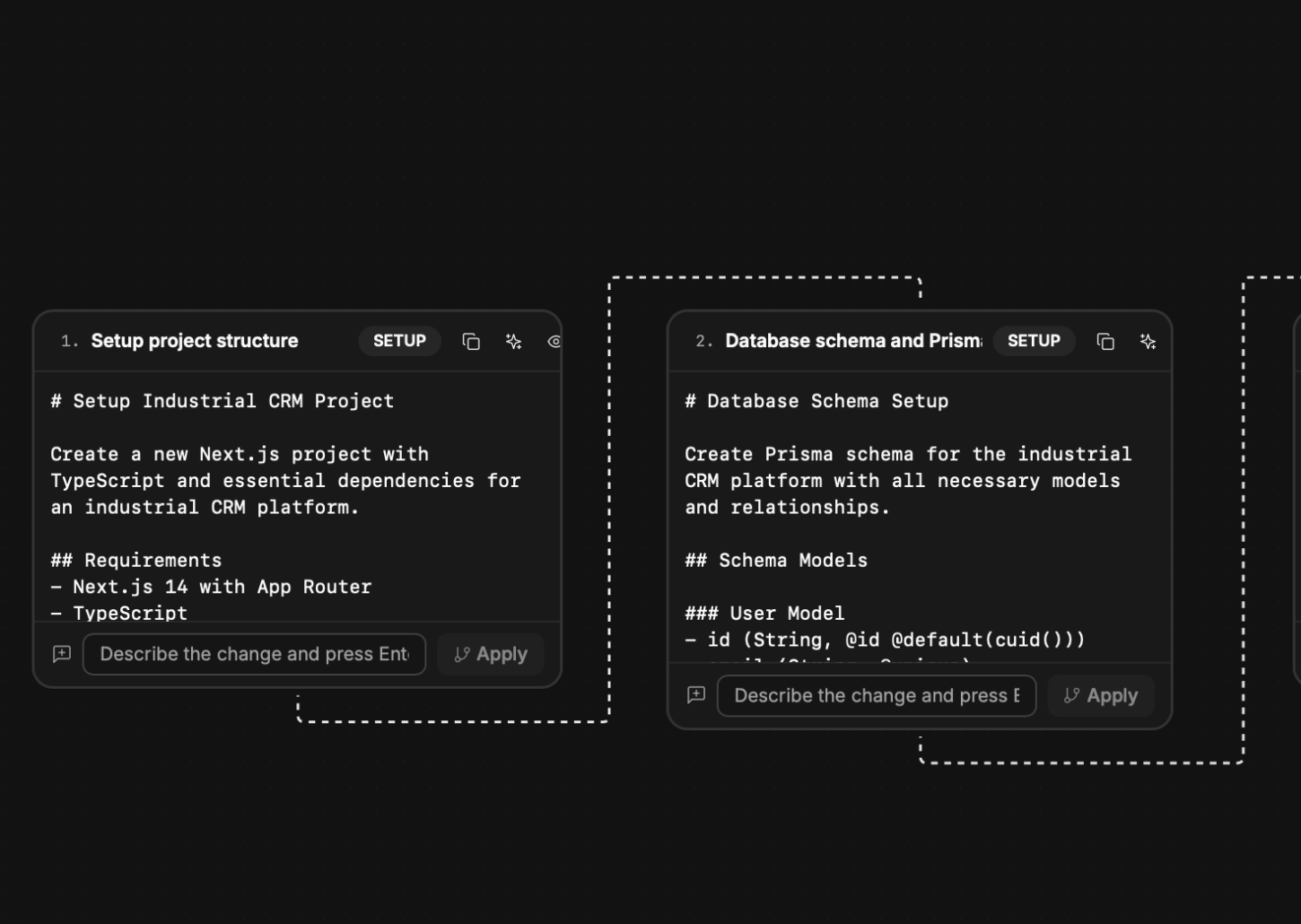 Screenshot showing structured context cards
